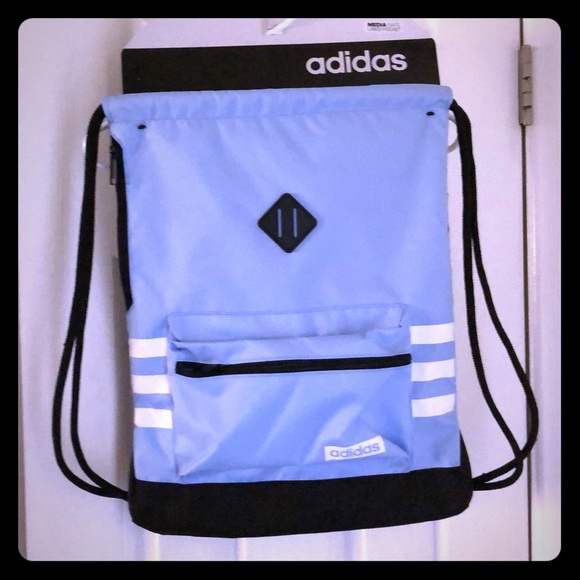 light blue adidas backpack